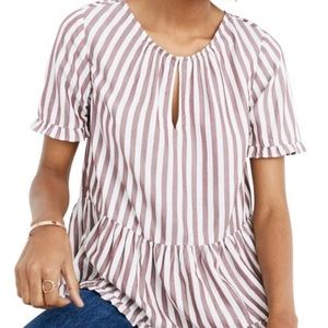 NWT Madewell striped peplum top size small
